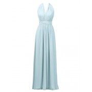 Alicepub Chiffon Bridesmaid Gown Maxi V-Neck Formal Dress Halter Party Prom Dress - sukienki - $139.99  ~ 120.24€