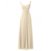 Alicepub Long Chiffon Bridesmaid Dress A-Line Prom Gown Party Evening Dress Maxi - Dresses - $59.99 