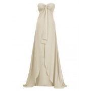 Alicepub Long Strapless Bridesmaid Dress Women's Chiffon Party Prom Evening Gown - Dresses - $49.99 