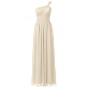 Alicepub One Shoulder A-Line Bridesmaid Dress Long Bridal Evening Gown Maxi Dress - 连衣裙 - $69.99  ~ ¥468.96