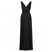 Alicepub V-Neck Long Jersey Gown Sleeveless Knit Formal Evening Dresses for Women - Obleke - $149.99  ~ 128.82€