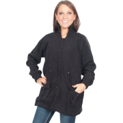 Alki'i Womens Fleece Jacket with drawstring and Front Pockets - 6 colors Black - Jacket - coats - $19.99 