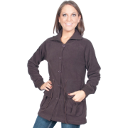 Alki'i Womens Fleece Jacket with drawstring and Front Pockets - 6 colors Brown - Jacket - coats - $19.99 