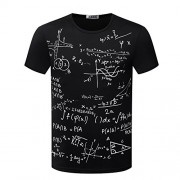 Allonly Men's Fashion Lightweight Short Sleeve T-Shirt Casual Math Formula Printed Shirt - Koszule - krótkie - $10.31  ~ 8.86€