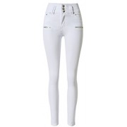 Allonly Women's White Fashion Slim Fit Stretch High Waisted Jeans Pencil Pants with Zippers - Hlače - dolge - $22.99  ~ 19.75€