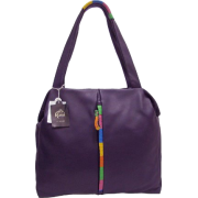 BRUNO ROSSI Italian Designer Shoulder Bag Handbag in Purple Leather - Hand bag - $459.00 