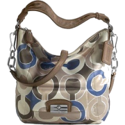 Coach Kristin Op Art Signature Outline Shoulder Hobo Bag Purse Tote Blue Multi - Borse - $278.00  ~ 238.77€