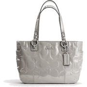 Coach Patent Embossed Signature Gallery Book Bag Purse Tote 17728 Gray - Borse - $270.00  ~ 231.90€