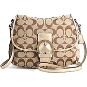 Coach Signature Crossbody Messenger Swingpack Bag Purse 45623 Khaki Bronze - Poštarske torbe - $137.02  ~ 117.68€