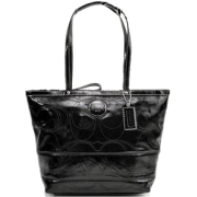 Coach Signature Op Art Patent Leather Book Tote 15142 Black - Borse - $214.99  ~ 184.65€