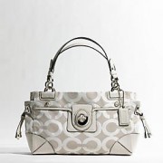 Coach Signature Op Art Peyton Carryall Satchel Bag Purse Tote 14515 Flax Bone - Torbe s kopčom - $298.00  ~ 255.95€