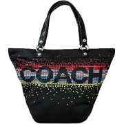 Coach Signature Rhinestone Says COACH Tote Style Handbag Black - Hand bag - $228.95 