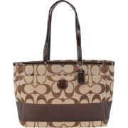 Coach Signature Stripe Baby Diaper Multifunfunction Laptop Bag Purse Tote 15188 Mahogany Brown - Borse - $398.00  ~ 341.84€