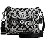 Coach Signature Swingpack Crossbody Messenger Bag Purse Tote 45026 Black White - Poštarske torbe - $148.99  ~ 127.97€