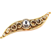 Dolce & Gabbana vintage gold metal crystal flower pin brooch - Jewelry - $245.00 