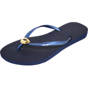 Havaianas Navy Blue Women's Slim Crystal Peace Flip Flops - Japanke - $37.99  ~ 32.63€
