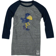 Kansas Jayhawks adidas Originals Women's Vintage Mascot 3/4 Sleeve Tri-Blend T-Shirt - Long sleeves t-shirts - $27.99 