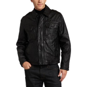 Levi's Mens Leather Two Pocket Trucker Jacket - Jacket - coats - $250.02 