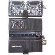 Loungefly Skull Bandana Design Black Checkbook Wallet - Wallets - $30.00 