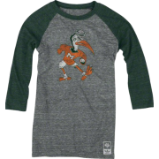 Miami Hurricanes adidas Originals Women's Vintage Mascot 3/4 Sleeve Tri-Blend T-Shirt - Long sleeves t-shirts - $27.99 