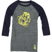 Michigan Wolverines adidas Originals Women's Vintage Mascot 3/4 Sleeve Tri-Blend T-Shirt - Long sleeves t-shirts - $27.99 