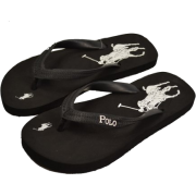 Polo Ralph Lauren Women's Big Pony Flip Flops sandals Black - Japanke - $25.00  ~ 21.47€