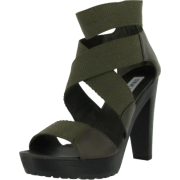STEVE MADDEN Loolah Womens Leather Webbed Ankle Straps High Heels Sandals Platforms Shoes - Platforms - $24.99 