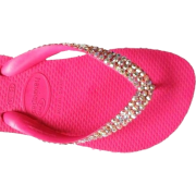 SWAROVSKI CRYSTAL HAVAIANAS HOT PINK/AB THONGS SANDALS FLIP FLOPS U.S. SIZES 4-10 - 休闲凉鞋 - $74.99  ~ ¥502.46