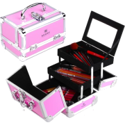 Shany Cosmetics Pink Mania Makeup Train Case with Mirror, 48 Ounce - Maquilhagem - $25.00  ~ 21.47€