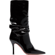 Amina Muaddi Patent Leather Ankle Boots - Boots - $1,150.00 
