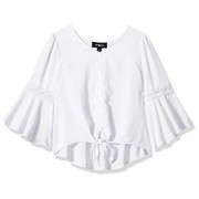 Amy Byer Girls' Big Bell Sleeve Tie Front Woven Shirt Top - Shirts - $11.77  ~ £8.95