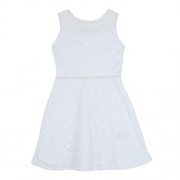 Amy Byer Girls' Big Fit & Flare Illusion Dress with Scallop Neck Detail - Obleke - $31.33  ~ 26.91€