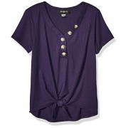 Amy Byer Girls' Big Short Sleeve Henley Tie Front Top - Shirts - $8.47  ~ £6.44
