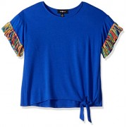 Amy Byer Girls' Big Side Tie Tassle T-Shirt - Shirts - $8.86  ~ £6.73