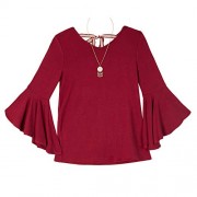 Amy Byer Girls' Big Tie Back Bell Sleeve Top - Shirts - $22.83 
