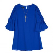 Amy Byer Girls' Big Tie Sleeve Sheath Dress and Necklace - Vestiti - $26.99  ~ 23.18€