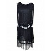 Anna-Kaci Womens 1920s Gatsby Flapper Fringe Swing Ombre Cocktail Mini Dress - Obleke - $49.99  ~ 42.94€