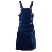 Anna-Kaci Womens 90s Fashion Adjustable Strap Denim Jean Overall Dress - Pants - $44.99  ~ £34.19