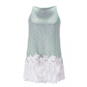 Anna-Kaci Womens Casual and Comfortable Loose Fit Tunic Tank Top with Lace Trim - Košulje - kratke - $29.99  ~ 190,51kn