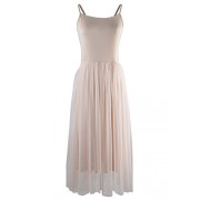 Anna-Kaci Womens Spaghetti Strap Camisole Slip Tulle Skirt Ballerina Style Dress - ワンピース・ドレス - $41.99  ~ ¥4,726