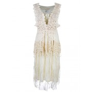 Anna-Kaci Womens Vintage Lace Gatsby 1920s Cocktail Dress with Crochet Vest - sukienki - $59.99  ~ 51.52€