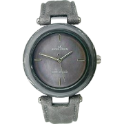 Anne Klein Women's 10-9853BMBK Black Calf Skin Quartz Watch with Silver Dial - Watches - $65.00 