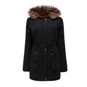 Asskdan Women's Hooded Down Parka Coat with Faux Fur Lined Long Hoodie Jacket Warm Winter Coat - Outerwear - $55.99  ~ £42.55