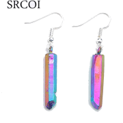 Aura Quartz Spike Hanging Earrings - Earrings - $5.69  ~ £4.32