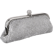 Austrian Crystals Rhinestone Closure Soft Princess Dazzling Rhinestone Closure Woven Clutch Evening Baguette Shoulder Bag Handbag Purse w/2 Chain Straps - Hand bag - $49.50 