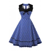 BABYONLINE D.R.E.S.S. Women's Polka Dot Pleated Sleeveless Floral Lace Cocktail Dress - 连衣裙 - $26.72  ~ ¥179.03