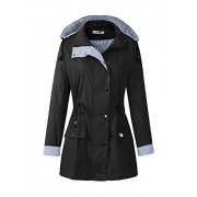 BBX Lephsnt Women's Waterproof Jacket Hooded Lightweigth Raincoat Active Outdoor Trench Coat, Black, M - Outerwear - $39.99  ~ ¥4,501