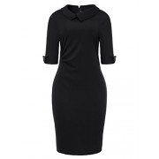 BETTE BOUTIK Women's Retro Bodycon Knee Length Formal Office Dress Pencil Dress with Back Zipper - Dresses - $33.99 