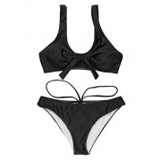 BMJL Women's Cheeky Bikini Set Two Piece Swimsuit V Neck Bathing Suit Cutout Tie Swimwear - Badeanzüge - $25.99  ~ 22.32€