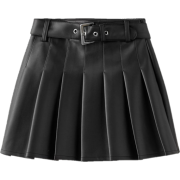 BOX PLEAT FAUX LEATHER SKIRT - Skirts - £22.99  ~ $30.25